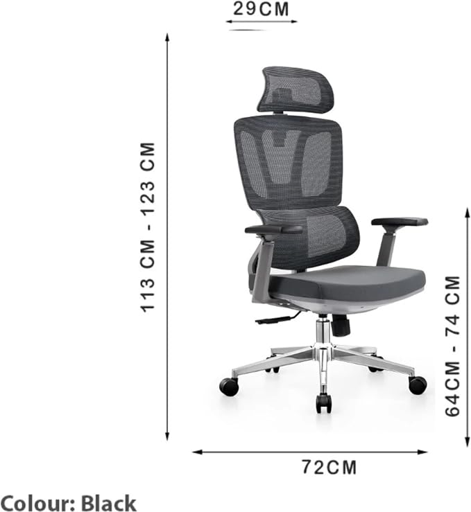 Bentley High-Back Ergonomic Mesh Chair - Grey Edition