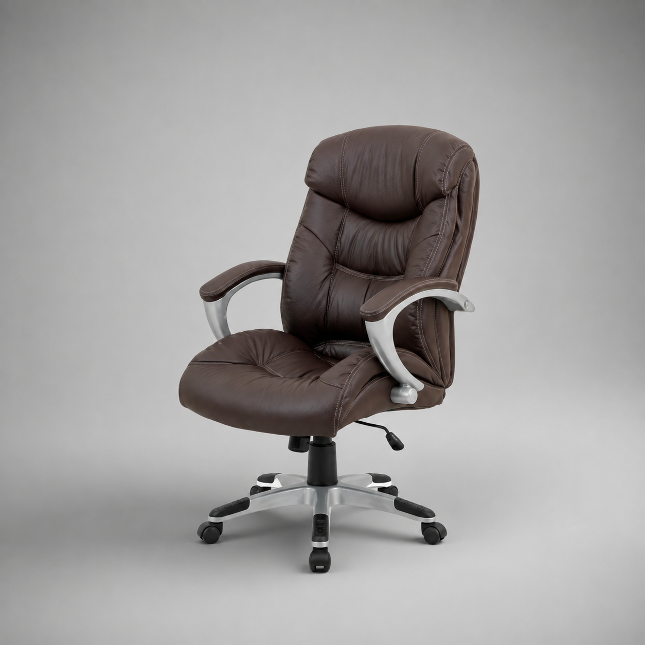 Boss Comfort High-Back Executive Chair – Brown Leatherette